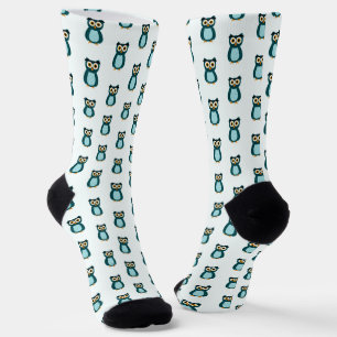 Blue Owl illustration Socks