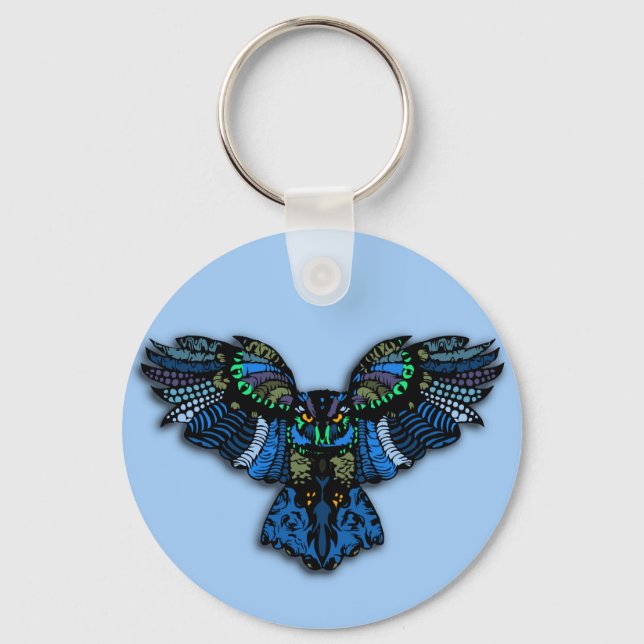 Blue Owl Keychain (Front)