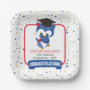 Blue Owl Kindergarten Graduation  Paper Plate