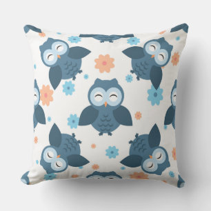 Blue Owl Outdoor Pillow
