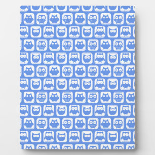 Blue Owl Pattern Plaque