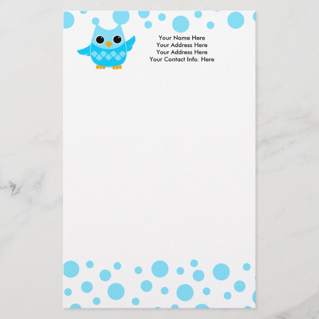 Blue Owl Stationery (Front)