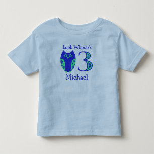 Blue Owls 3rd Birthday Personalized T-Shirt