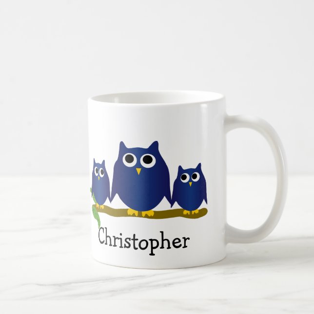 Blue Owls Design Personalised Coffee Mug (Right)