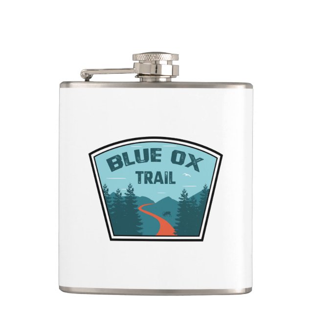Blue Ox Trail Hip Flask (Front)