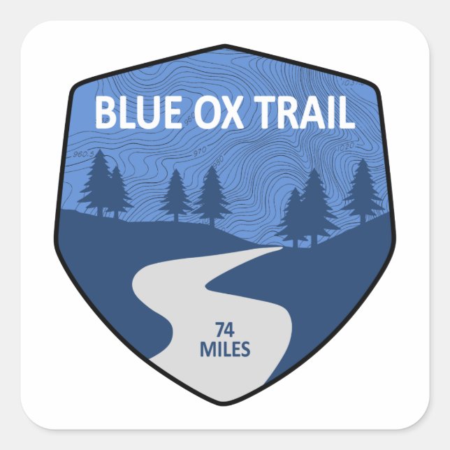 Blue Ox Trail Square Sticker (Front)