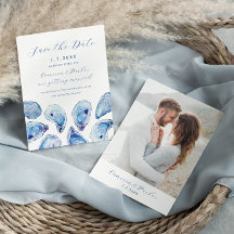 Blue Oyster Watercolor Wedding