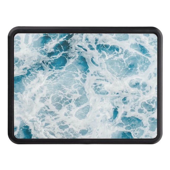 Blue Pacific Ocean Wave Trailer Hitch Cover (Front)