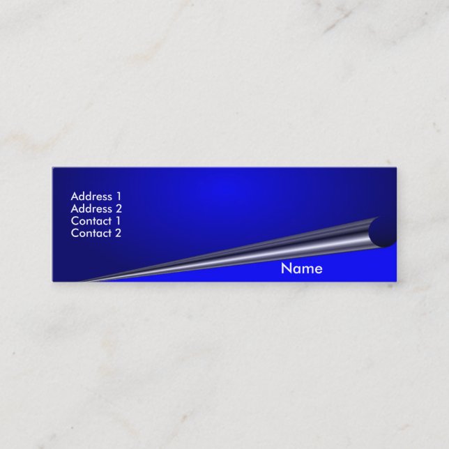 Blue Page Curl -Skinny-  Profile Card (Front)