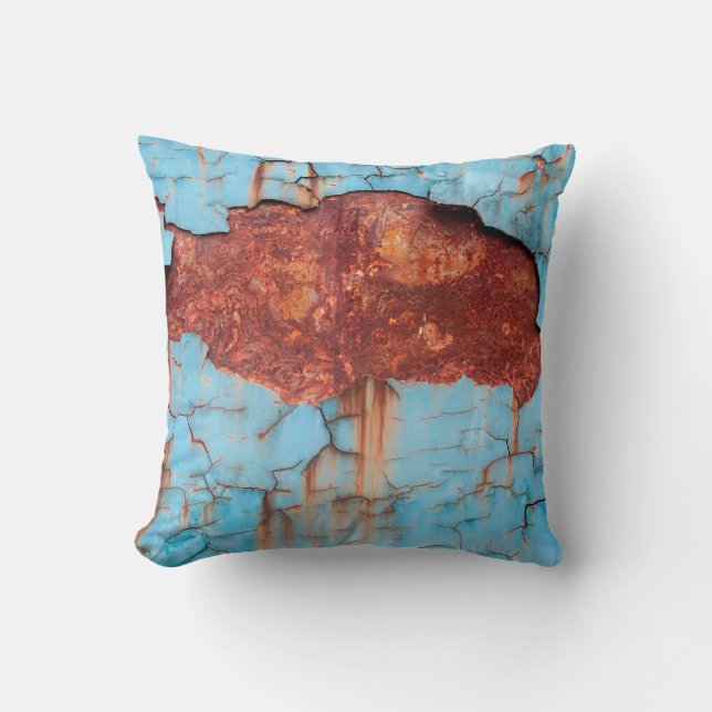 Blue paint and rust texture old, paint, texture, a throw pillow (Front)