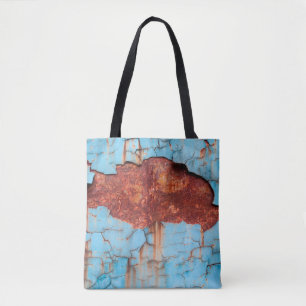 Blue paint and rust texture old, paint, texture, a tote bag