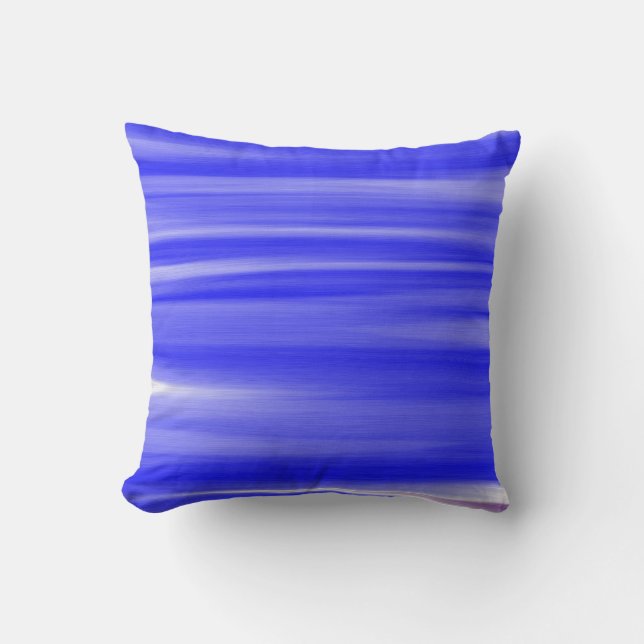 Blue Paint Art Design Abstract Throw Pillow (Front)