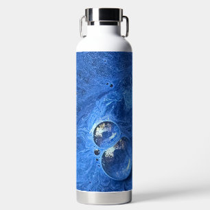 Blue Paint Bubbles Water Bottle