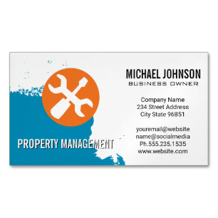 Blue Paint Carpentry Hand Tools Magnetic Business Card