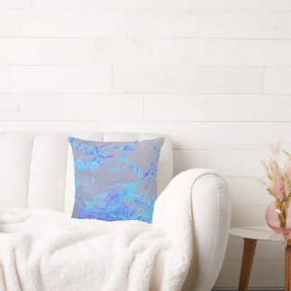 Blue paint color splash art cushion