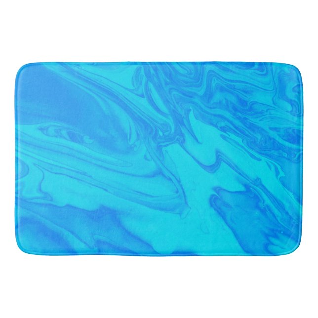 Blue Paint Spill Bath Mat (Front)