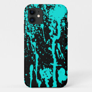 Blue Paint Splatter and Drips iPhone 11 Case