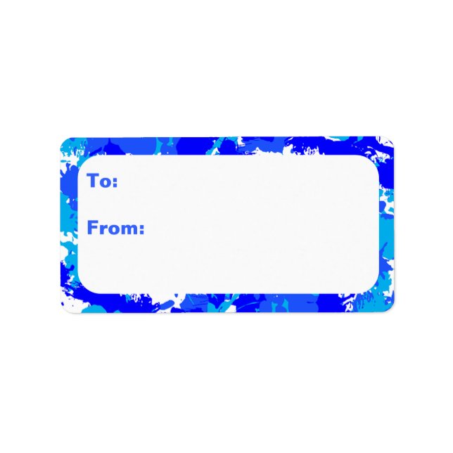 Blue Paint Splatter Label (Front)