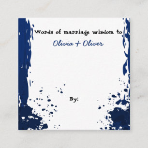 Blue Paint Splatter - Words of Marriage Wisdom - Enclosure Card