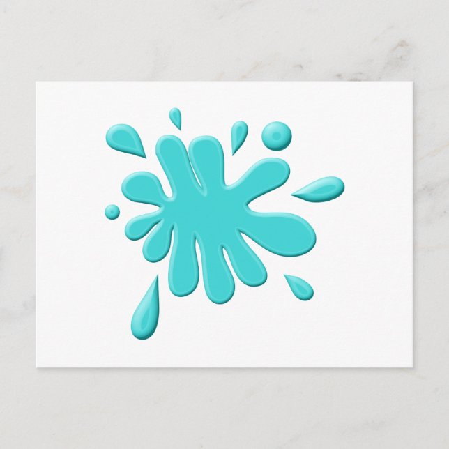 Blue Paint Splodge Postcard (Front)