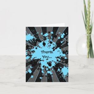 Blue paintball thank you card