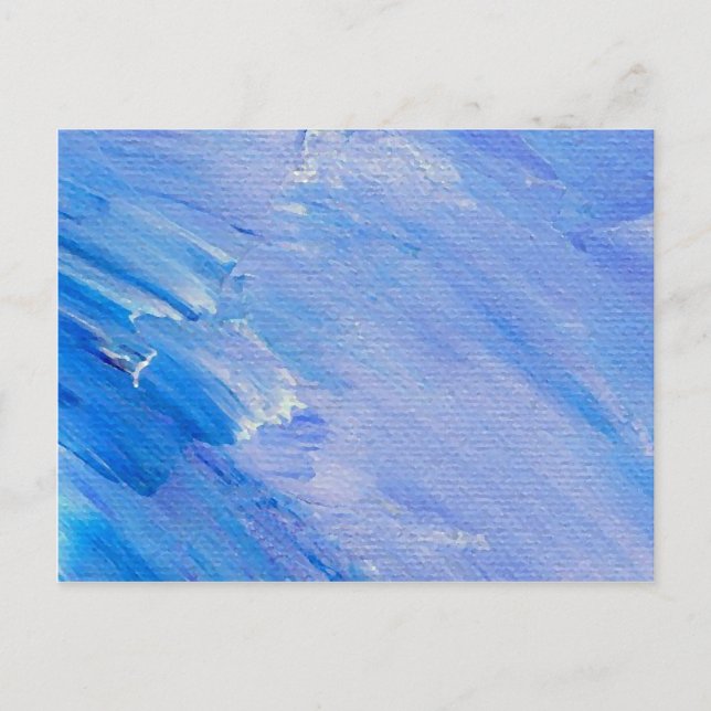 Blue Painted Abstract Customizable Design Postcard (Front)