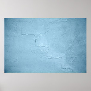 Blue painted concrete wall during daytime poster