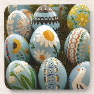 Blue Painted Easter Eggs Coaster