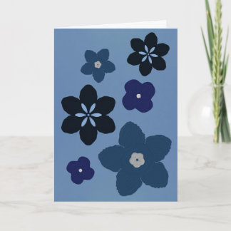Blue Painted Flower Sympathy Folded Card