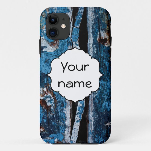 Blue painted wood Case-Mate iPhone case (Back)