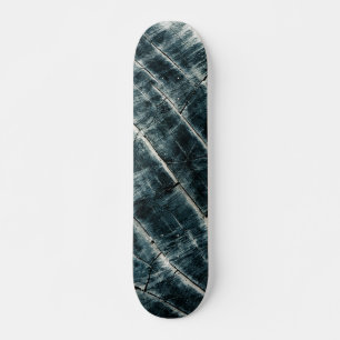 Blue Painted Wood Skateboard