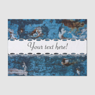 Blue painted wood tissue paper