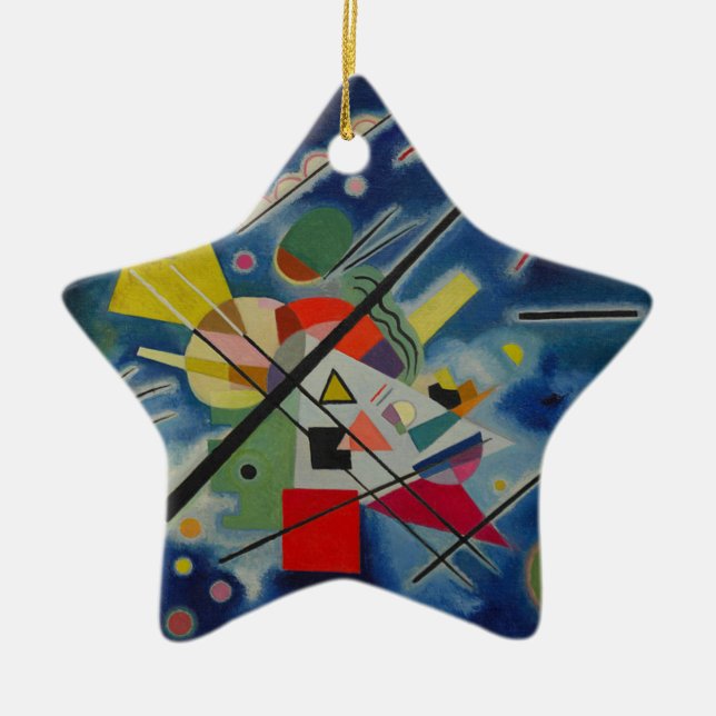 Blue Painting by Kandinsky Ceramic Ornament (Front)