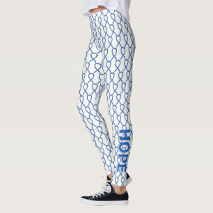Blue Paisley Awareness Ribbon Custom Leggings