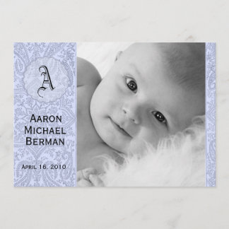 Blue Paisley Baby Boy Faire-part