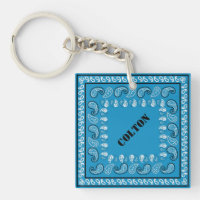 Blue Paisley Bandana Personalized