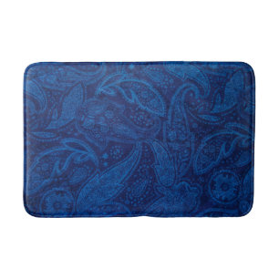 Blue paisley bath mat