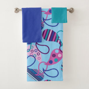 Blue Paisley  Bath Towel Set