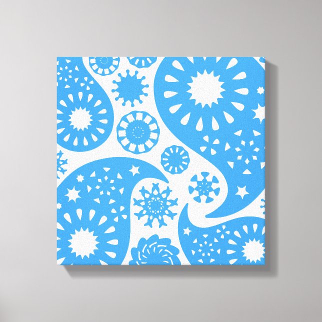 Blue Paisley. Canvas Print (Front)