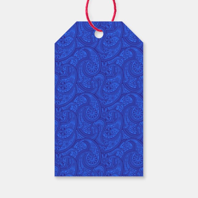 Blue Paisley Gift Tags (Back)