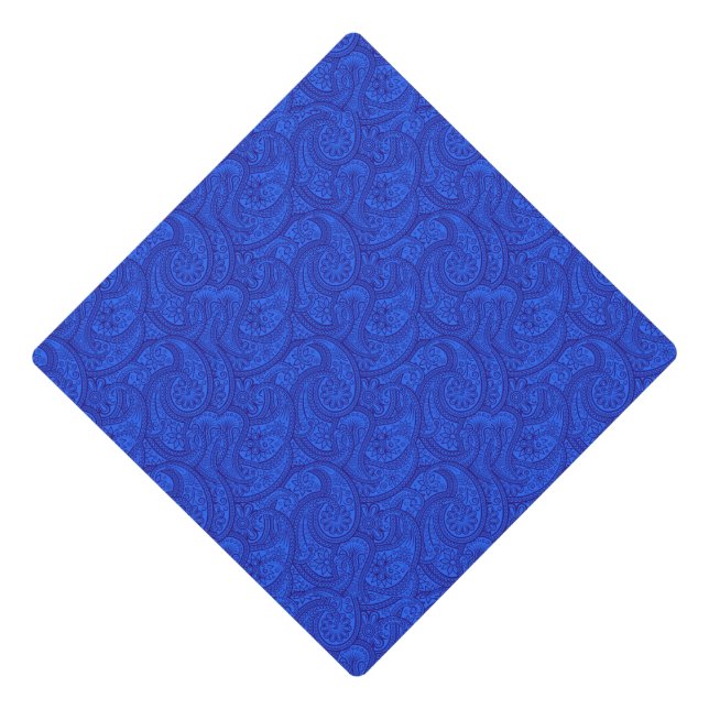 Blue Paisley Graduation Cap Topper (Front)