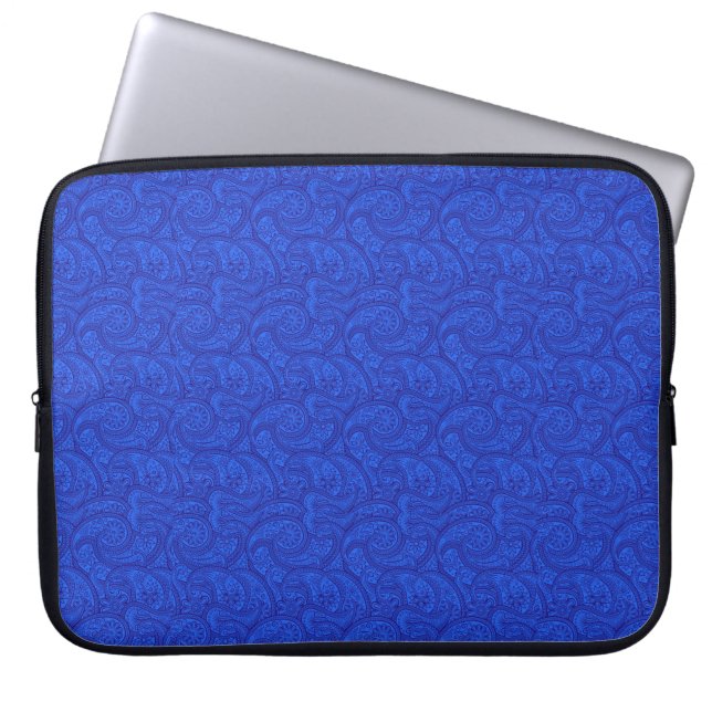 Blue Paisley Laptop Sleeve (Front)