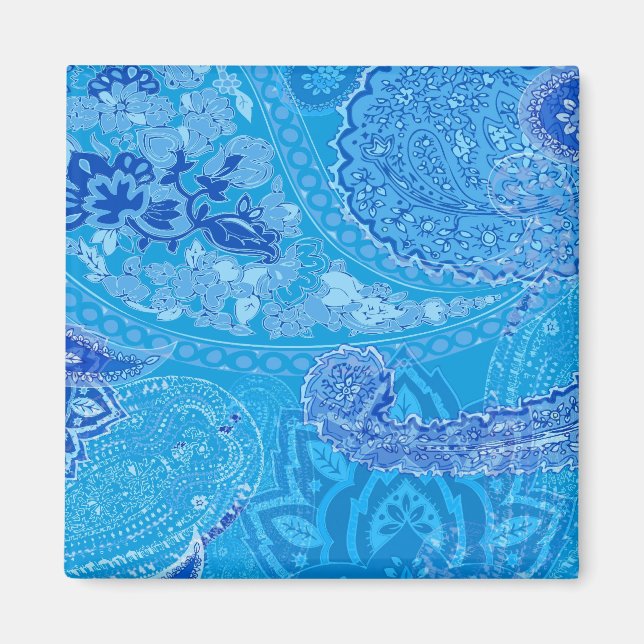 Blue Paisley Magnet (Front)