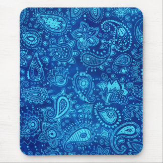 Blue Paisley Mouse Pad