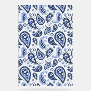 Blue Paisley Pattern Acrylic Sign