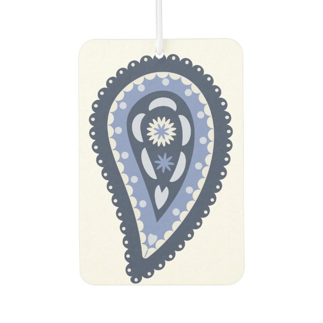 Blue Paisley Pattern Air Freshener (Front)