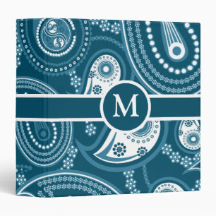 Blue Paisley Pattern Binder