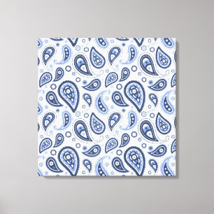 Blue Paisley Pattern Canvas Print