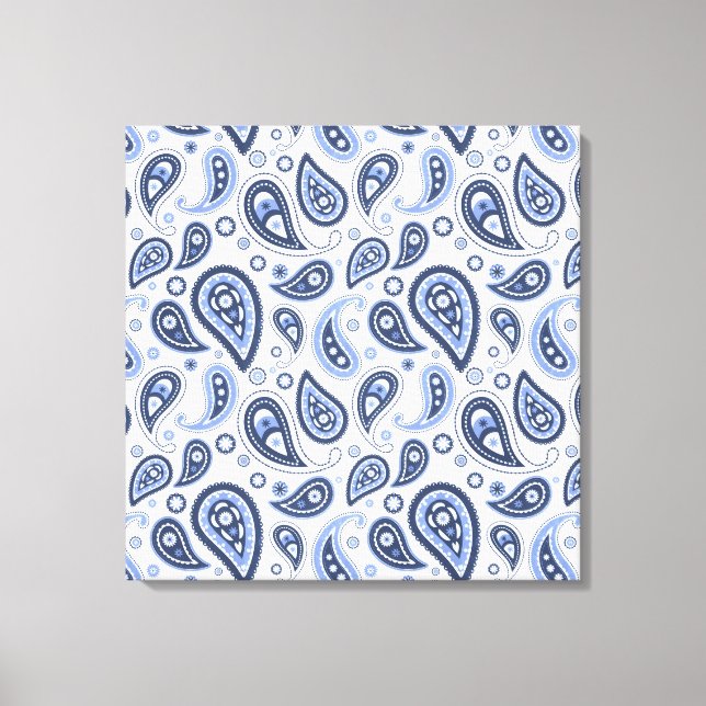 Blue Paisley Pattern Canvas Print (Front)