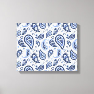 Blue Paisley Pattern Canvas Print
